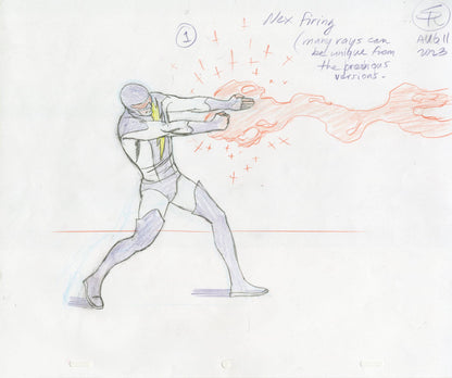 Nexus Animation Study of Firing Rays Double Sided - Steve Rude Art