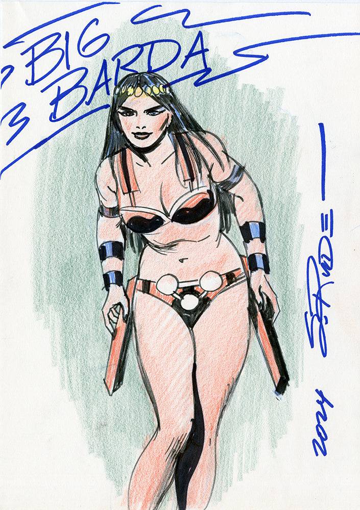 Jack Kirby's Big Barda Marker Sketch (Con 2) - Steve Rude Art