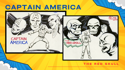 Set of 2- Captain America and Red Skull on Animation Paper