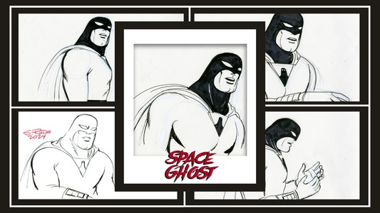 Set of 5 Space Ghost Sketches on Animation Paper