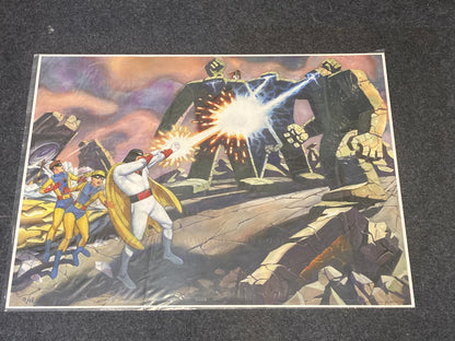 Space Ghost vs Rock Robots Premium Lithograph COA Holographic Sticker - Steve Rude Art