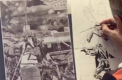 Robert Fawcett The Alamo Pen and Ink Livestream (unfinished) - Steve Rude Art