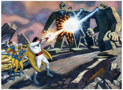 Space Ghost vs Rock Robots Premium Lithograph COA Holographic Sticker - Steve Rude Art