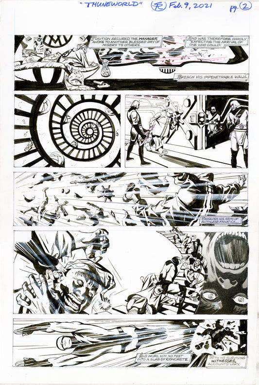 Nexus Battle for Thuneworld Original Art Newspaper Strip V2 Page #02