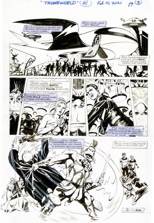 Nexus Battle for Thuneworld Original Art Newspaper Strip V2 Page #03