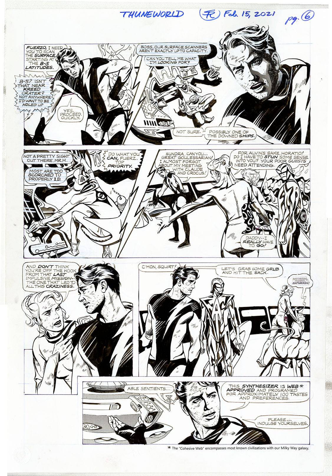 Nexus Battle for Thuneworld Original Art Newspaper Strip V2 Page #06 - Steve Rude Art