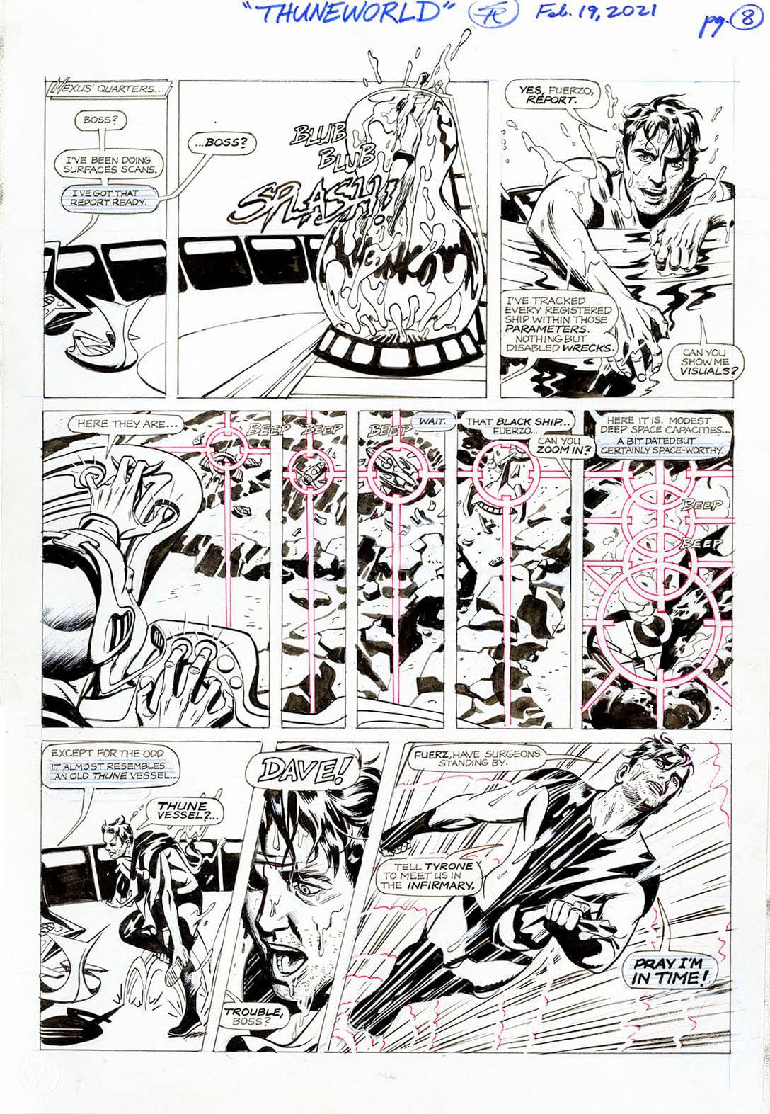 Nexus Battle for Thuneworld Original Art Newspaper Strip V2 Page #08 - Steve Rude Art