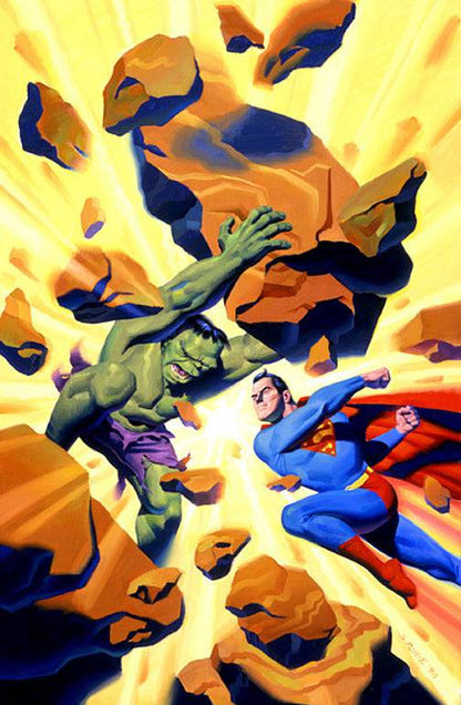 Hulk vs Superman Original Oil Painting - Steve Rude Art