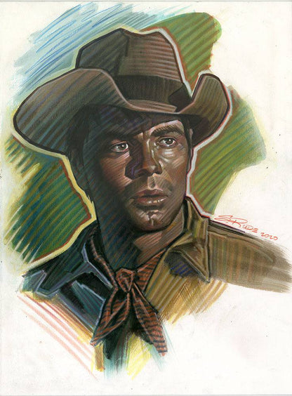 Gary Lockwood Watercolor Painting - Steve Rude Art