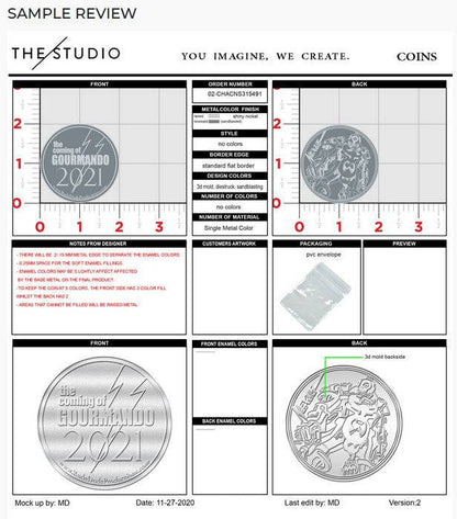 Nexus The Coming of Gourmando Challenge Coin - Steve Rude Art