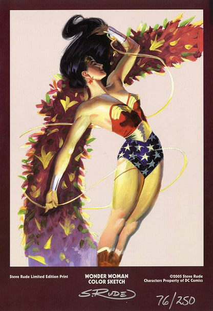 Wonder Woman 13 x 19" Signed, Numbered, LE Print - Steve Rude Art